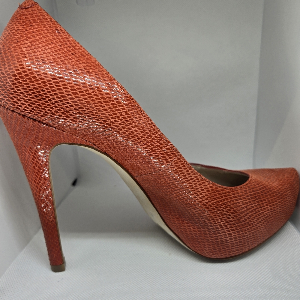 BCBGeneration Textured Burnt Orange Heels